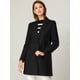 thumbnail image 3 of Abrigo Largo Abotonado De Manga Larga Con Solapa Con Muesca Clásica Invierno Para Mujer Negro XL, 3 of 6