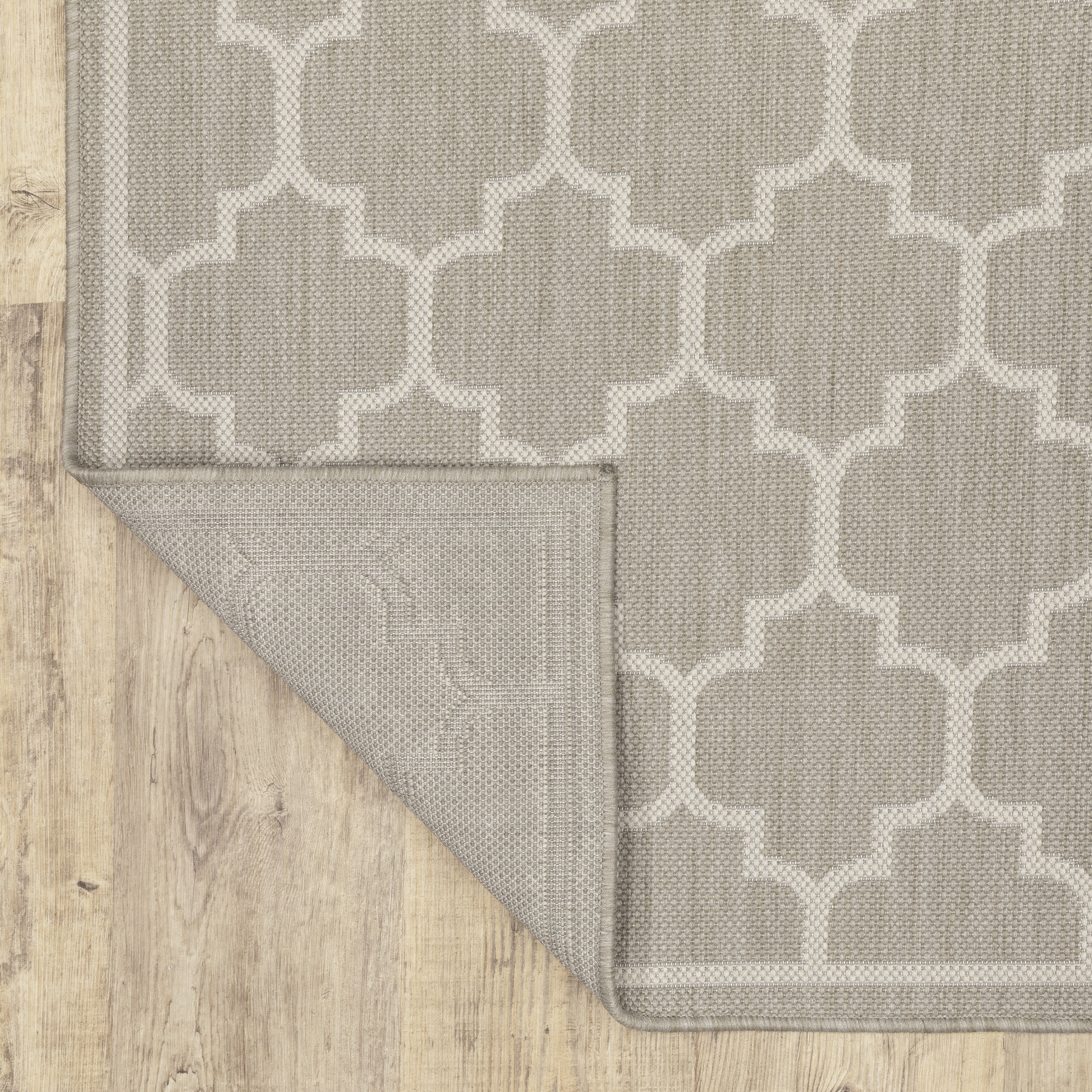 Avalon Home 3' x 5' Gray and Taupe Trellis Outdoor Rug