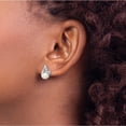thumbnail image 3 of Sterling Silver Rhodium 6mm Fw Cultured Pearl & Diamond Post Ear (13 X 8) Made In India qdx311, 3 of 5