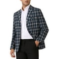 thumbnail image 1 of Blazers de cuadros INSPIRE CHIC para hombres con patrón de bloques de color, 1 of 6