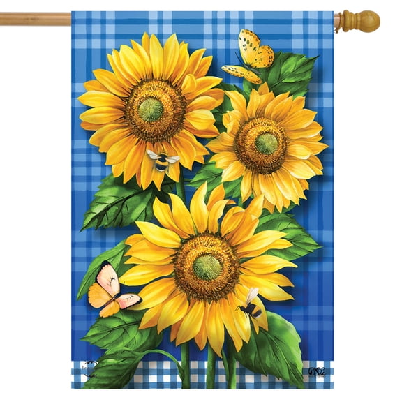 Briarwood Lane Blue Sunflowers Summer House Flag