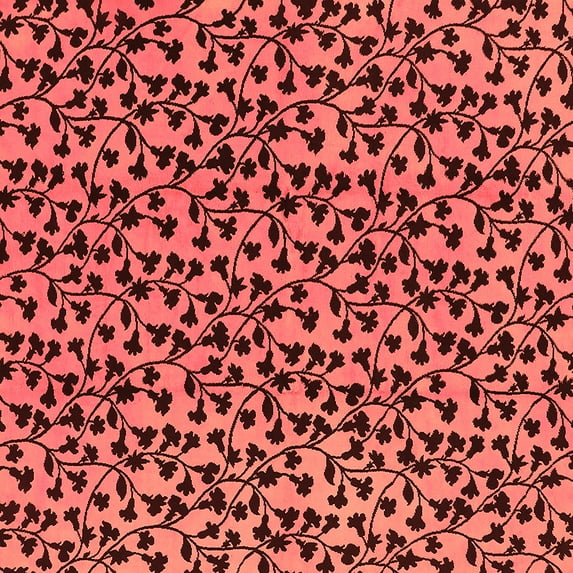 Ahgly Company Indoor Square Oriental Orange Industrial Area Rugs, 8' Square