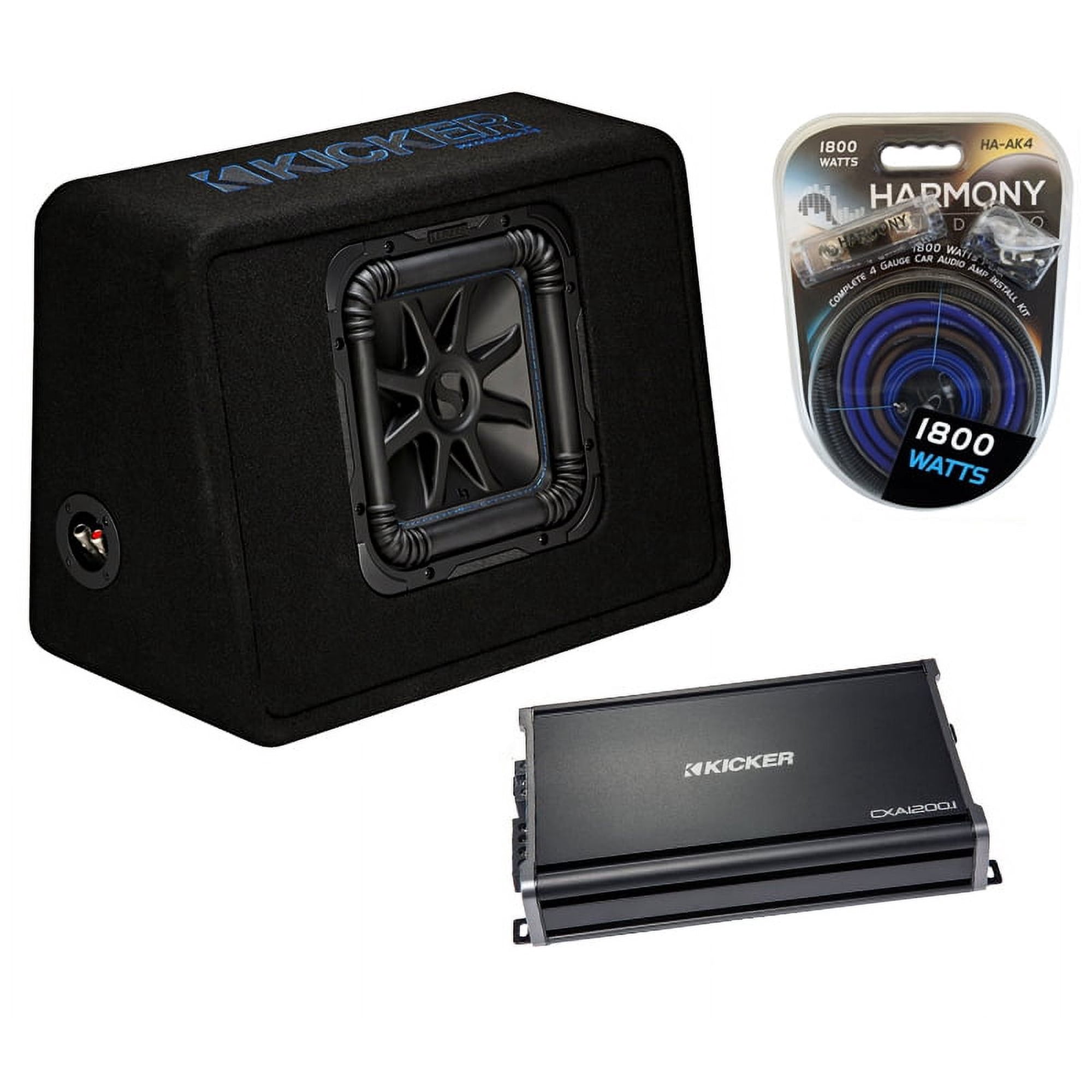 Kicker 44TL7S102 L7 Subwoofer Loaded 10" Truck Sub Box Enclosure W/ CX1200.1 Amp