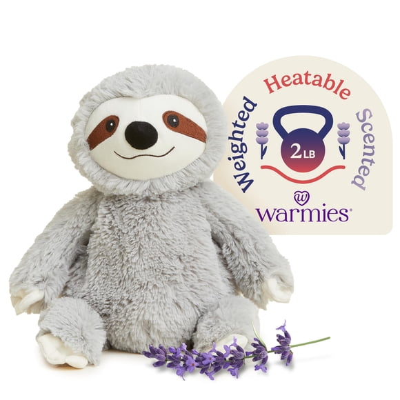 Animal de peluche Warmies Gray Sloth, apto para microondas y pesado