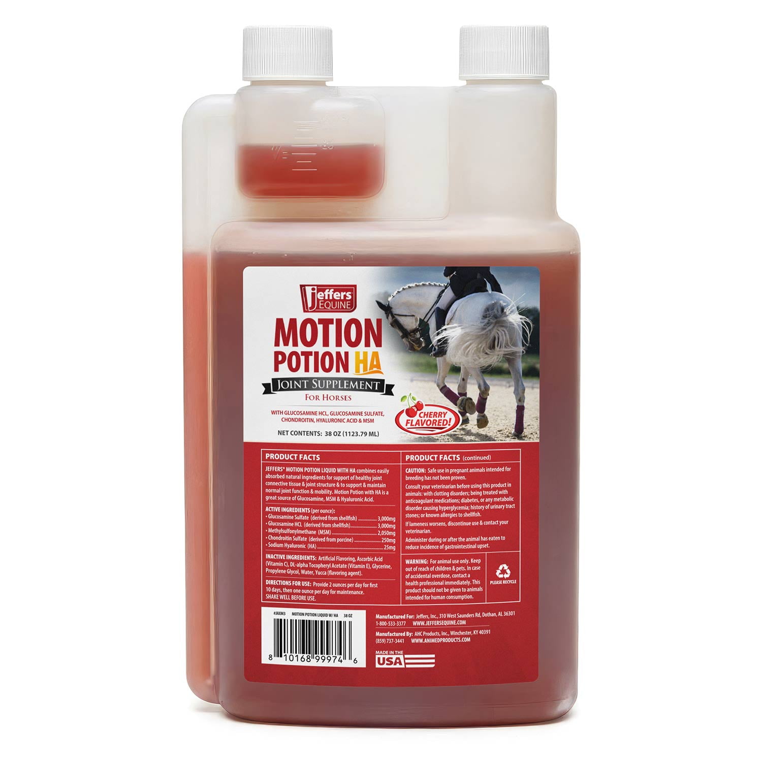 Jeffers Motion Potion Joint Supplement Liquid with HA for Horses | 38 oz