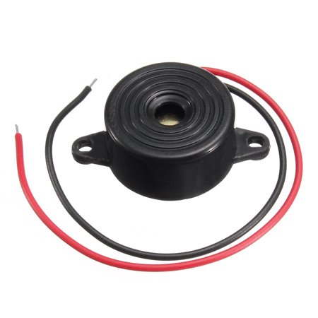 Piezo Shock Sensor - 6pcs 3-24V Piezo Electronic Buzzer Alarm Continuous Sound Beep w/ Mounting Hole Black Tone