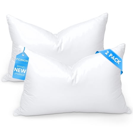 Goose Down Pillows and Bed Pillows Queen Size for Sleeping,With 2 Set of Soft Cotton Cover- Pack of 2