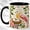 Black, variant on Folk Nesting Bird Coffee Mug, Bird Family Mug, Ceramic 11 oz