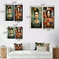thumbnail image 4 of Designart "Blue Coral Mexico Art Selfportrait With" Mexican Art Wall Art Set Of 2 - Teal People Wall Decor Set Of 2, 4 of 7