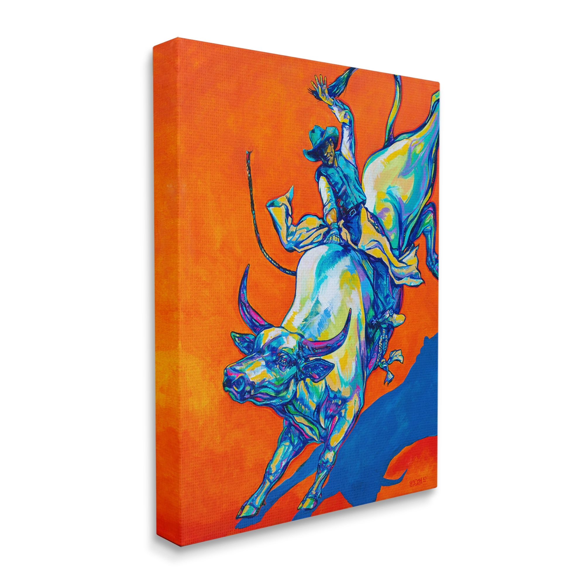 Stupell Industries Modern Rodeo Painting Animals & Insects Painting Gallery Wrapped Canvas Print Wall Art, 30 x 40
