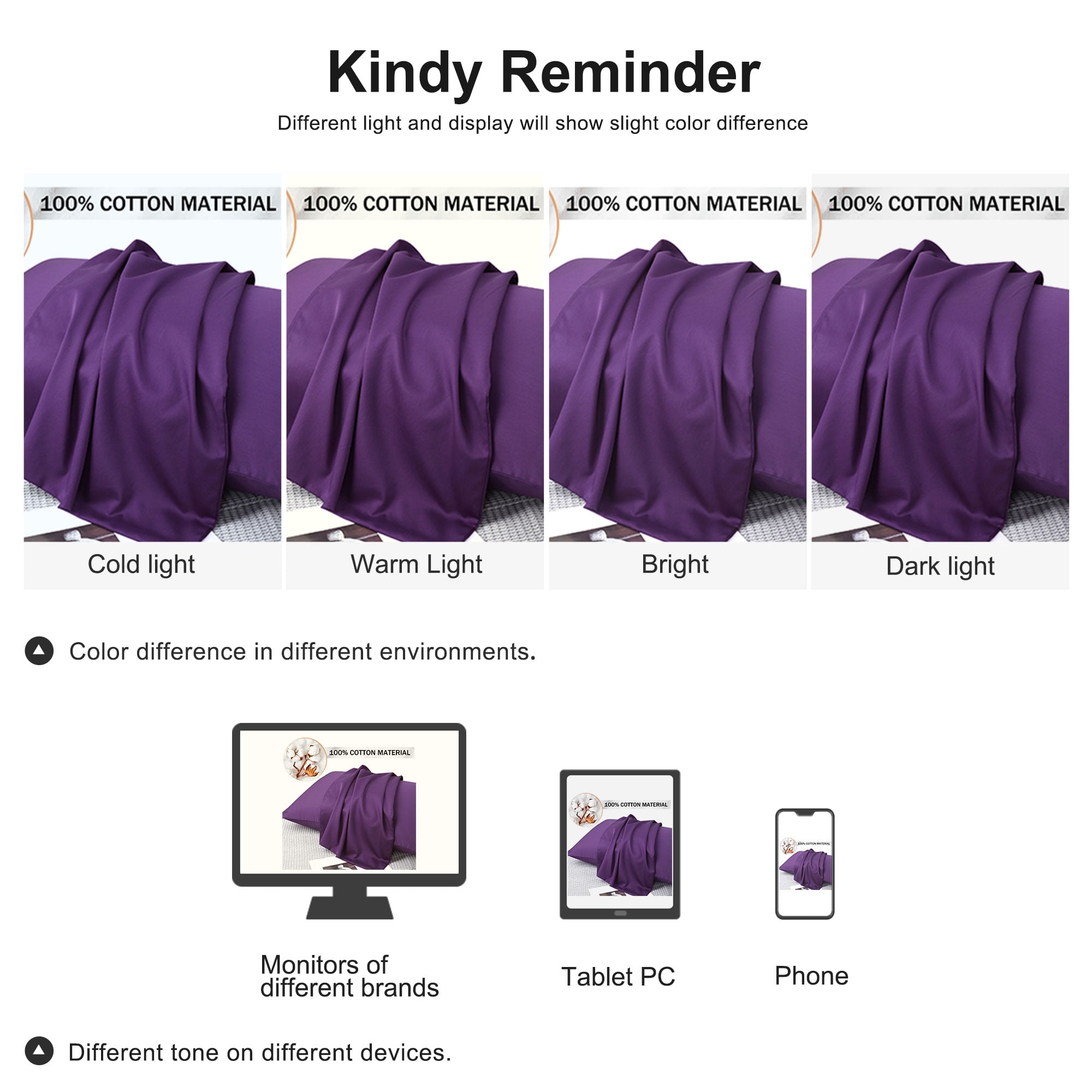 Unique Bargains Breathable Zipper Closure Cotton Pillowcases 2 Pcs Grape Standard