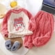 thumbnail image 2 of Pijama de franela de otoño e invierno Kuromi Cinnamoroll con dibujos animados de Sanrioed, estilo coreano, cálido y grueso, conjunto de pijama para el hogar de los niños, 2 of 5