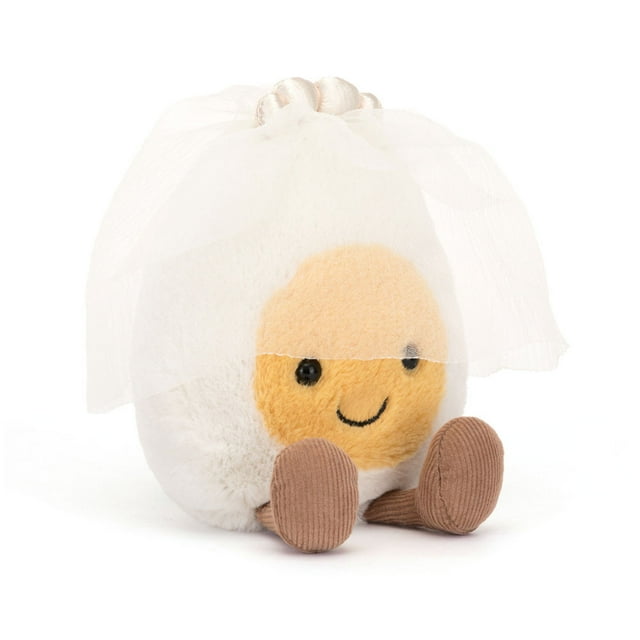 Jellycat Amuseables Boiled Egg Bride Soft Plushies Toys 5.91", Cuddly Amuseables Boiled Egg Bride Soft Stuffed Animals Plush Toys Doll, Birthday Gift for Kids