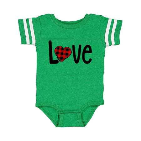 

Inktastic Love with Red Plaid Heart Gift Baby Boy or Baby Girl Bodysuit