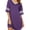 A-Purple, variant on MLDRA Nightgown for Women Short Sleeve Sleepwear Casual Cotton Sleep Shirt Soft V Neck Lounge Sleep Shirts Color Block