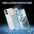 thumbnail image 2 of Casetego for iPhone 16 Case,Compatible with MagSafe,Clear Magnetic Glitter Gradient Sparkle Luxury Plated Soft TPU Bumper Full Camera Lens Protector,Blue, 2 of 7