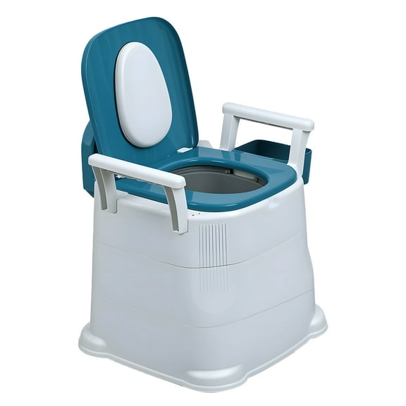 Kacaiy Bedside Commode, Portable Toilet for Adults, Toilet Chair Seat with Detachable Armrest, Height Adjustable Mobile Portable Toilet, Adult Potty Chair for Elderly and Disabled