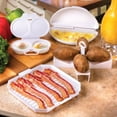 thumbnail image 3 of 4 Pcs Microwave Cooking Set Heat Resistant Microwave Oven Cookware Set for Home Kitchen BPA Free, 3 of 9