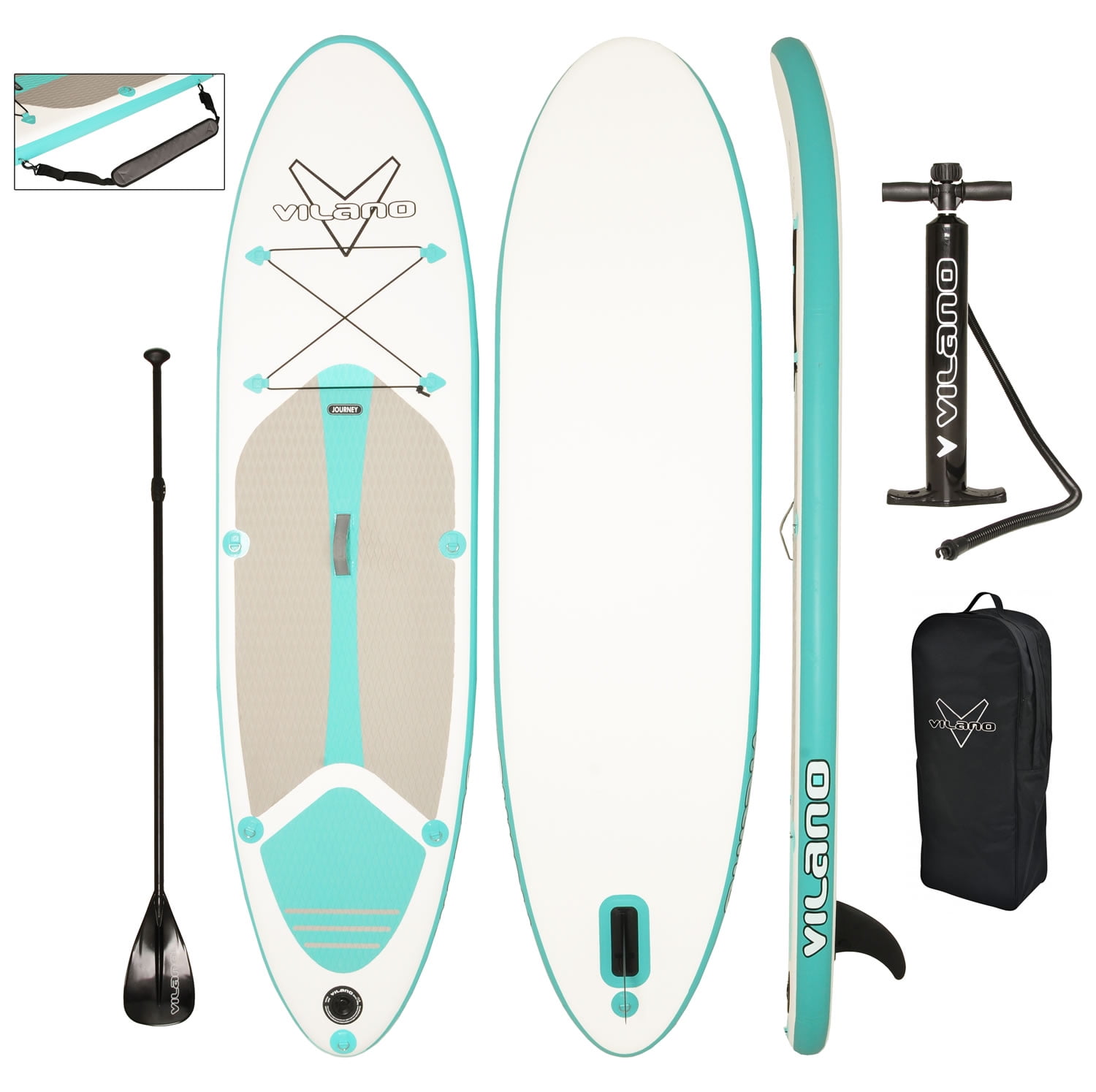 Vilano Journey Inflatable SUP Stand up Paddle Board Kit by