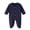 Blue, variant on BLVB Newborn Baby Clothes Unisex Boys Girls Romper Long Sleeve Knit Ribbed Button Jumpsuit Footed Outfit(Watermelon Red,0-6 Months)