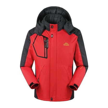 Men's Windproof Fleece Jacket Winter Outdoor Sport Waterproof Ski Jacket Coat Camping Hiking (Best Windproof Running Jacket)