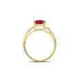 thumbnail image 3 of FB Jewels 10kt Yellow Gold Womens Heart Lab-Created Ruby Solitaire Diamond-accent Bypass Ring 1.00 Cttw, 3 of 4
