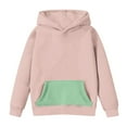 thumbnail image 3 of Milgrthf Tween Girls Color Block Hoodies Sweatshirts Stripes Color Block Casual Long Sleeve Fall Pullover Blouses Pink 5 Years, 3 of 7