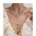 thumbnail image 1 of Gargantilla de perlas, collar delicado ajustable, cadena pequeña de perlas, joyería delicada para el día de San Valentín de la madre para mujeres y niñas, 1 of 5