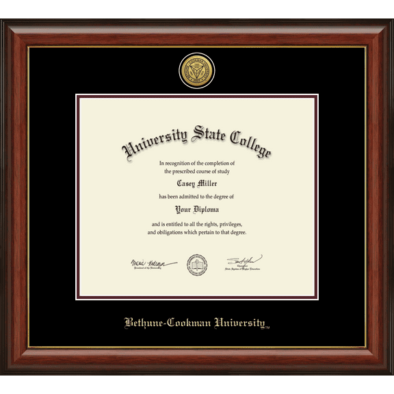 Bethune-Cookman University Diploma Frame, Document Size 13" x 11"