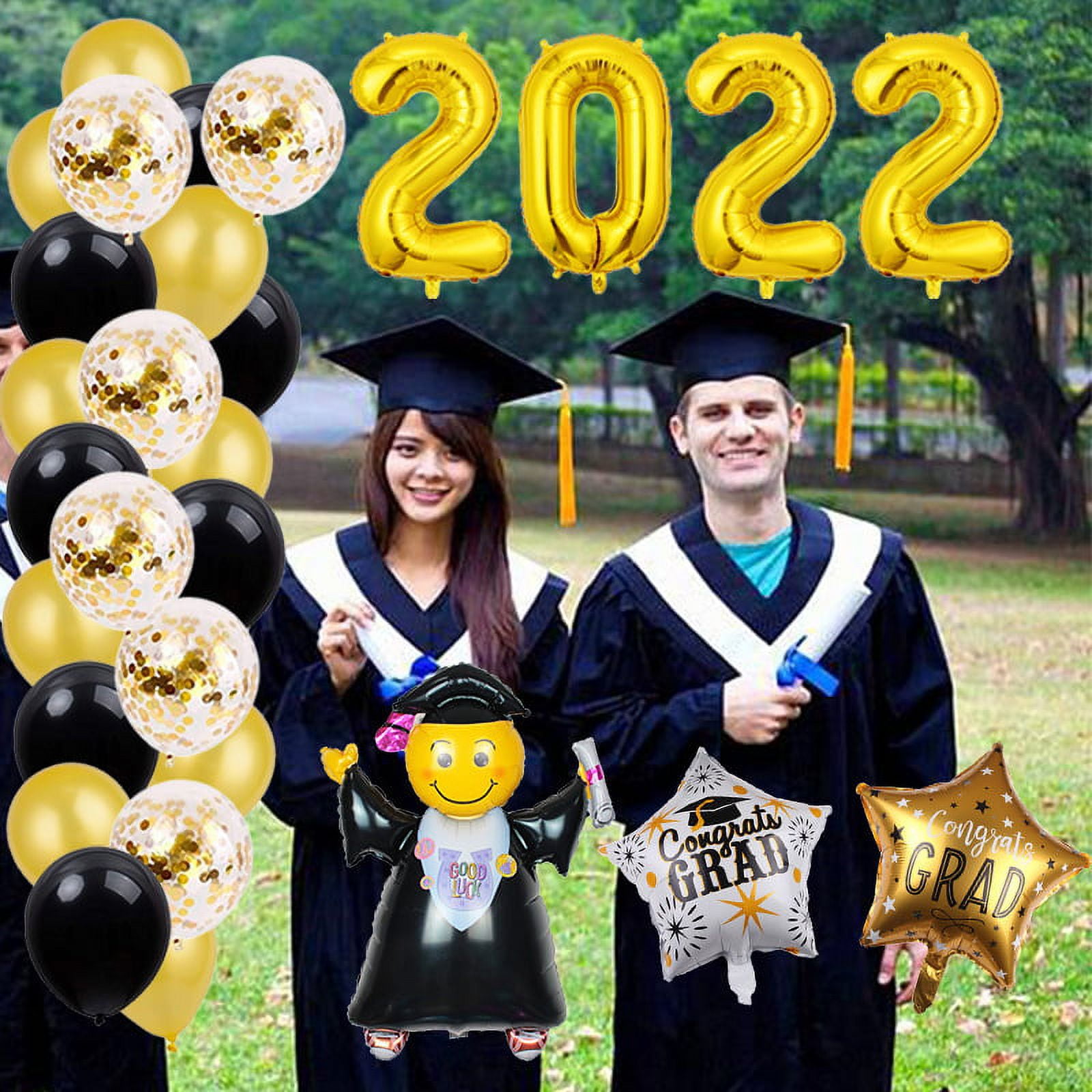 Buy Graduation Party Decorations 2022 Black White Gold Paper