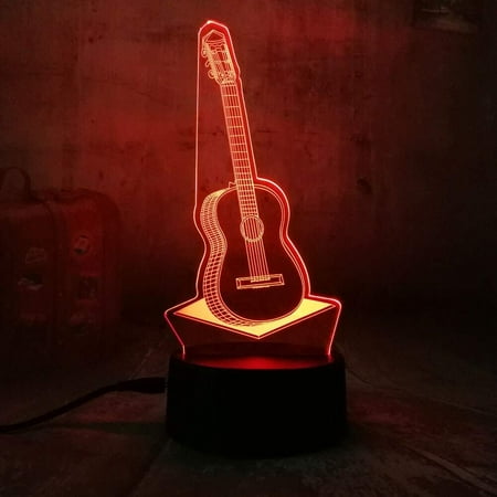 

3D Rock & Roll Guitar LED Light 7 Color Changing Table Lamp Night Light