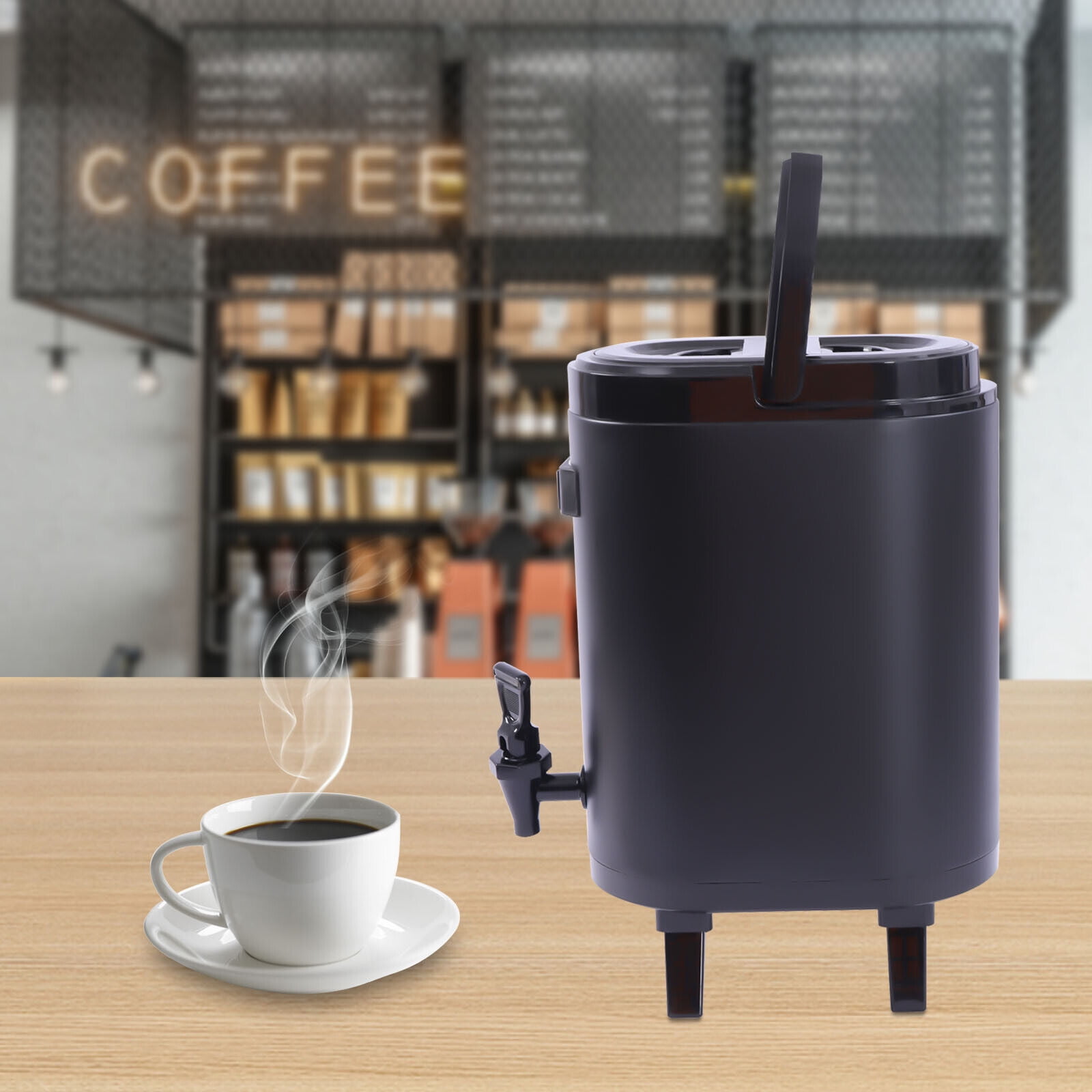 Beverage Dispensing System Hot Chocolate Dispenser, 6 L, black
