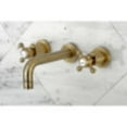 thumbnail image 2 of Kingston Brass KS8123BX Metropolitan 2-Handle 8 in. Wall Mount Bathroom Faucet, Antique Brass, 2 of 4