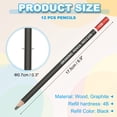 thumbnail image 2 of 10B Drawing Pencils for Sketching, 12PCS Sketch Pencils for Drawing Art Pencils Graphite Wood Pre-sharpened for Drawing Sketching Artists, Black Red, 2 of 6
