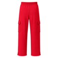 thumbnail image 7 of Nestiefly Cargo Sweatpants for Men with Pockets Casual Fleece Wide Leg Baggy Pants Elastic Waist Drawstring Jogger Sweat Pants Red S, 7 of 7
