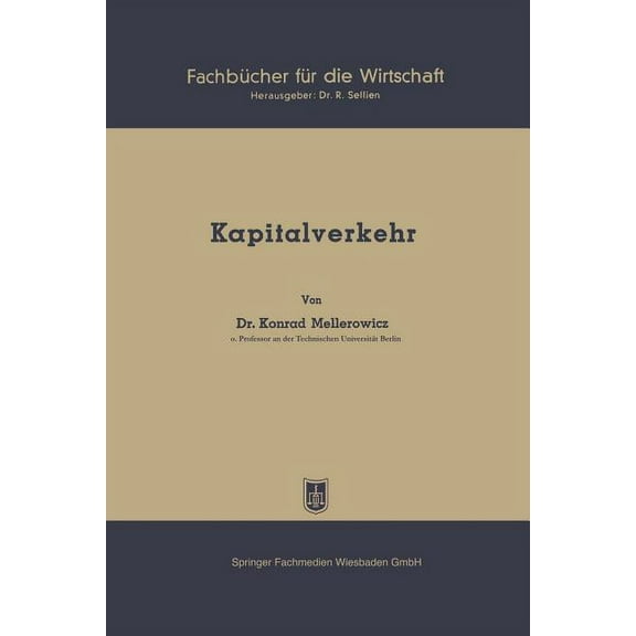 FachbÃ¼cher FÃ¼r Die Wirtschaft Kapitalverkehr, Book 19, (Paperback)