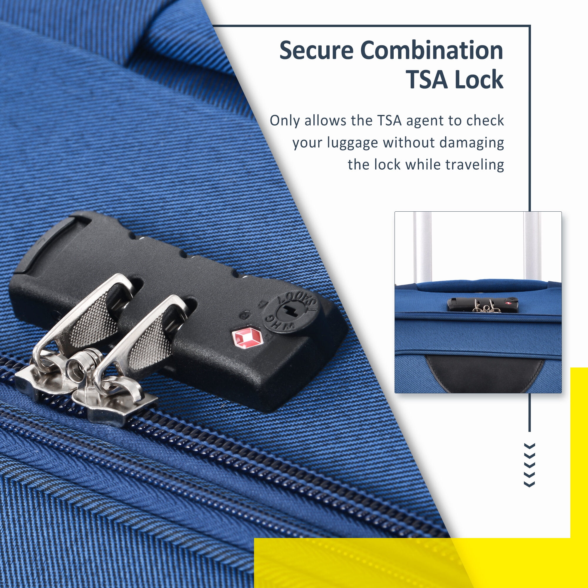 Softside Suitcase, Softside Luggage Expandable 3 Piece Set Suitcase Upright Spinner Softshell Lightweight Luggage Travel Set-22/26/30 inches, Blue Softside Luggage,Polyester Softside Checked Luggage