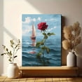 thumbnail image 6 of UXIEQU Red Rose Sailboat Canvas Wall Art Print 15.75x11.81 Inches, 6 of 8