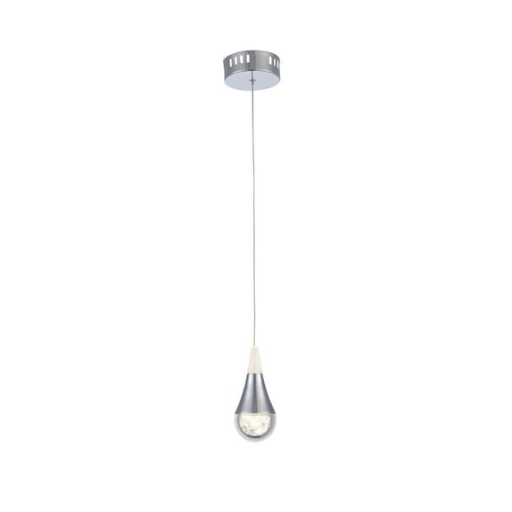 Frame With A Glass Shade And Clear Crystal Led Single Pendant Light
