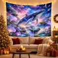 thumbnail image 3 of Celestial Humpback Whale Swimming Through Cosmic Nebula Dreamy Surreal Art for Space Lovers, Whimsical Wall Decor Christmas Gift Tapestry Wall Hanging for Bedroom and Living Room, 3 of 7