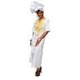 thumbnail image 4 of Off-White African Dashiki Dress with Golden Orange Embroidery, 4 of 4