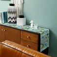 thumbnail image 3 of Birds Cage Table Runner Cotton Linen 48 Inch Holiday Dresser Scarves, Spring Botanical Blue Floral Tablerunner for Kitchen Coffee Dining Bedroom Home Living Room Dinner Scarf Décor 13''x48'', 3 of 9