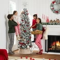 thumbnail image 4 of Best Choice Products 12ft Snow Flocked Artificial Pencil Christmas Tree Holiday Decoration w/ Metal Stand, 4 of 9