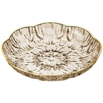 Serving Dish, Plastic Tray for Kitchen Dining Room, Clear Serving Bowls for Wedding, for Fruit, Candy and Snacks 24cm (Gold)