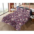 thumbnail image 4 of Ambesonne Vintage Fitted & Flat Sheet with Shams 4 Pcs Set, Watercolor Cornflowers Art, Calking, Pale Salmon and Dark Purple, 4 of 5