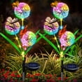 thumbnail image 2 of Solar Dandelion Garden Stake Lights, 3-Head Allium Flower with Color-Changing LEDs, Waterproof Solar-Powered for Yard Patio Lawn Garden Decor, 2 of 9