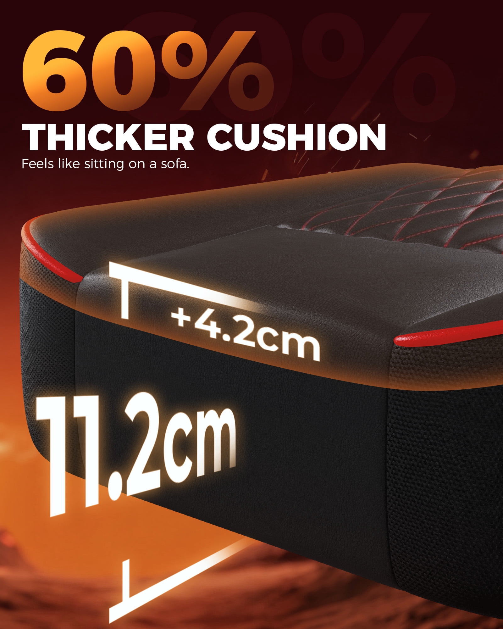 GTPLAYER Ergonomic Gaming Chair with Footrest and Lumbar Support, BlackRed