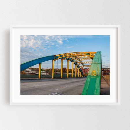 Baltimore's Howard Street Bridge - Baltimore Maryland Photography Bridge Architecture City Autumn Scenic White Framed Wall Art Print 20 x 30 inches