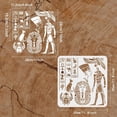 thumbnail image 3 of Egyptian Hieroglyph Stencil 11.8x11.8 inch Hollow Out God Anubis Egypt Scarab Craft Stencil Reusable Snake Dog Camel Big Birds Egyptian Symbol Drawing Template for Home Art Decor, 3 of 9