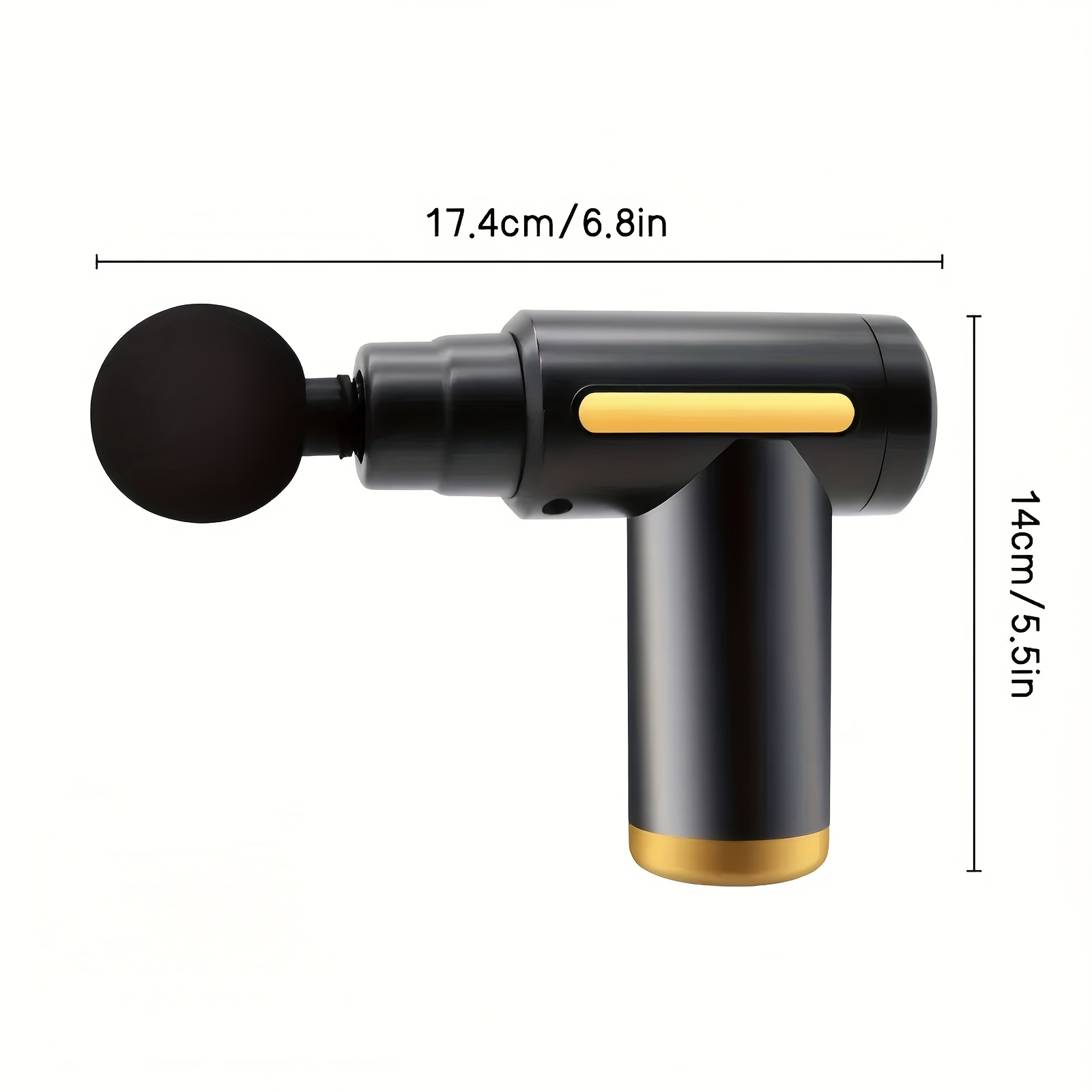 Massage Gun with 6 Interchangeable Heads for Body, Deep Tissue Muscle Massager in Black